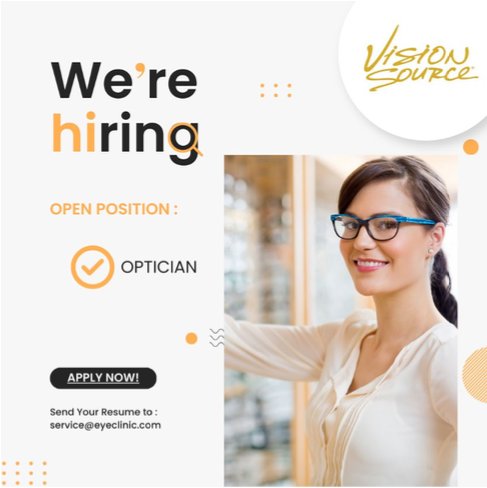 We're hiring! Open position: Optician